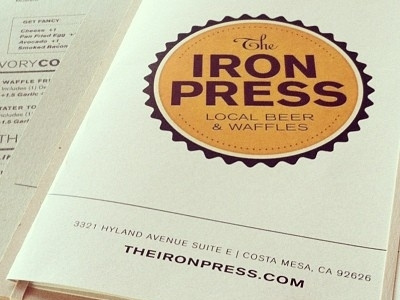 The Iron Press Brand branding menu restaurant