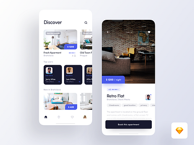 Rent app - Sketch freebie freebie simple apartment house real estate booking rent concept app download free sketch freebie sketch