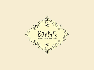 Made by Marcus baker brand color creative design logo macarons traditional type yelow