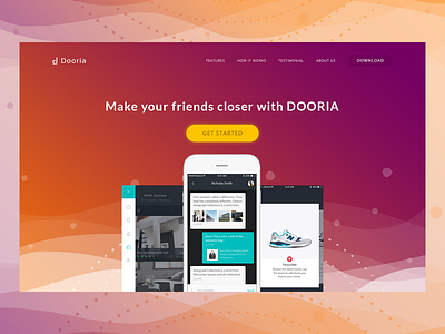 Dooria - App Landing Page Design app design clean colorful design dooria illustration ios landing page template ui ux web