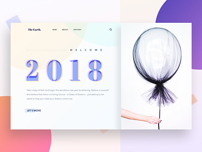 Idea to welcome 2018 2018 clean color exploration idea ui