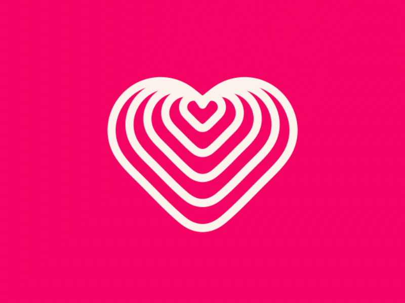 Love abstract aftereffects animation clean design geometric gif heart logo logomark