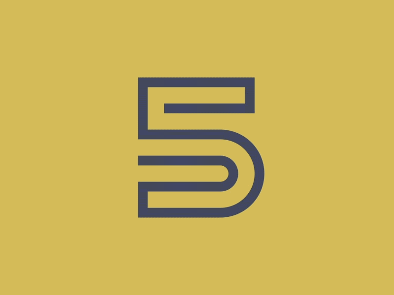 FIVE clean design geometric graphicdesign logo logodesigner logomark minimalism monoline type