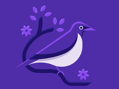 Violet-backed starling abstract bird clean design geometric illustration illustrator logo logodesigner logomark minimal minimalism