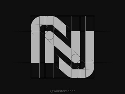 rnj monogram abstract clean design geometric logo logodesigner logomark minimal minimalism modern