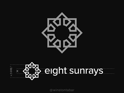 Eight Sunrays abstract clean design geometric logo logodesigner logomark minimal minimalism modern