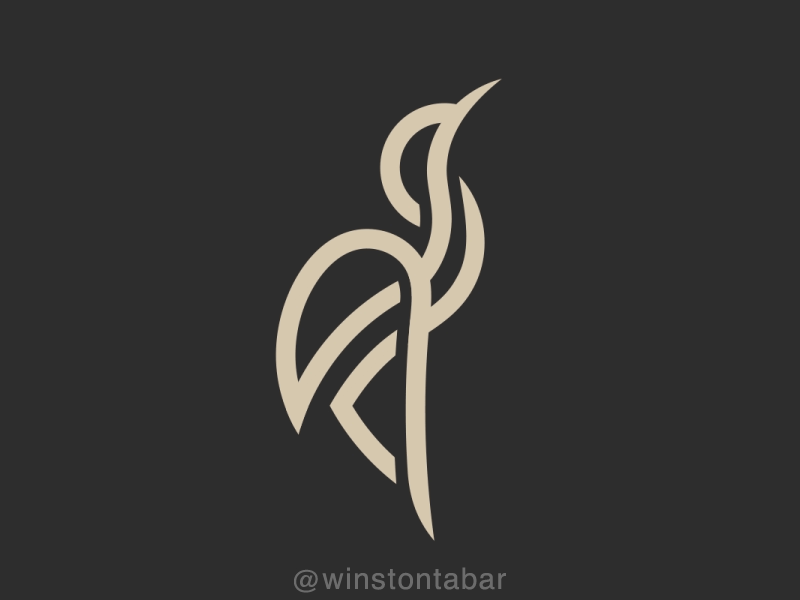 Crane bird abstract clean design geometric logo logodesigner logomark minimal minimalism modern