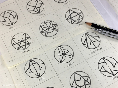 Zodiac signs reimagined abstract branding clean design geometric illustration logo logomark minimal ui