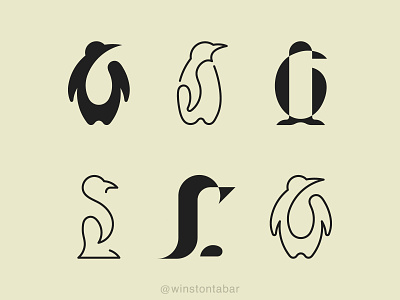 Penguins abstract branding clean design geometric illustration logo logomark minimal ui