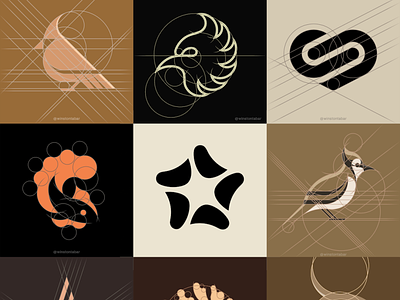 Top9 abstract branding clean design geometric illustration logo logomark minimal ui