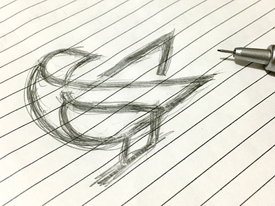 Quick bird sketch abstract branding clean design geometric illustration logo logomark minimal ui