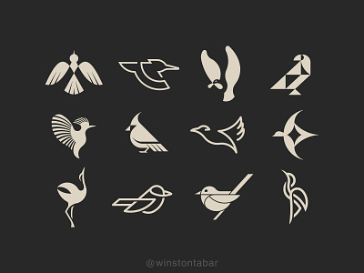 Bird Collection abstract branding clean design geometric illustration logo logomark minimal ui