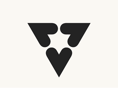 Love Triangle abstract geometric heart logo logomark love minimal triangle