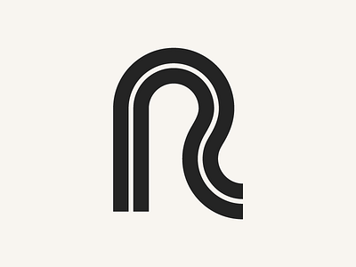 Road abstract clean geometric logomark minimal road