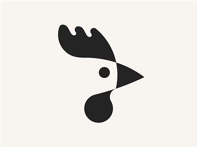 Rooster abstract chicken clean geometric logo minimal rooster