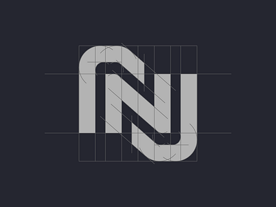 rnj abstract abstract logo branding clean geometric geometric logo identity lettermark logo logomark minimalism minimalist modern monogram rnj logo type