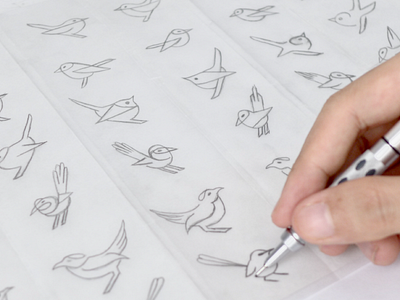 Fairywrens abstract bird clean fairywrens geometric illustration logo logomark modern monoline sketch wrens