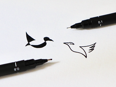 Negative space vs monoline birds