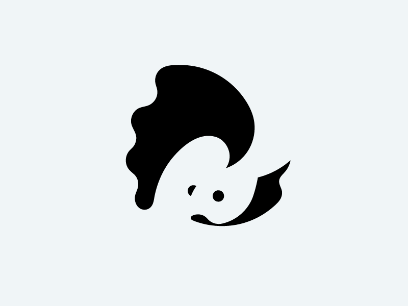 Betta fish~~ clean modern geometric abstract minimal betta fish fish negativespace logomark logo