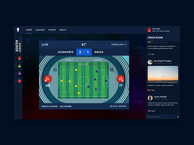 Supercup — Main screen comments counter design feed football football club game gamification layout live live chat sports ui uiux ux