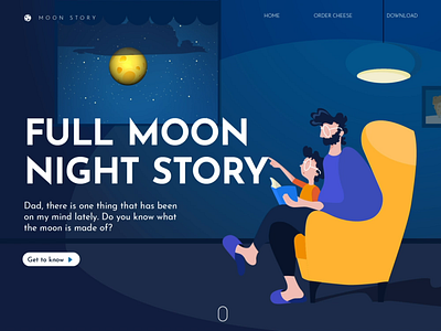 🌕 Full Moon Night Story animation character design flow illustration night sky story storytelling teamwork vector