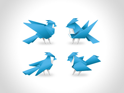 Final Four Origami Birds birds blue clean icons light blue logo mini icons origami