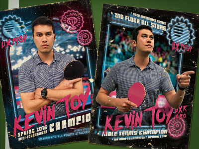 Trading Card Set - UX Ping Pong Champion 1984 champion paddle ping pong table tennis trading cards trophy ux visual design winner