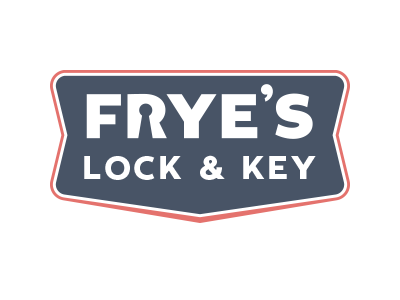 Frye's Lock and Key draft 2 badge keyhole locksmith logo retro tide sans