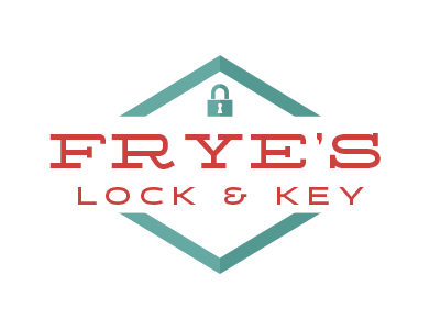Frye's Lock and Key draft 3 badge citizen slab halogen lock locksmith logo retro