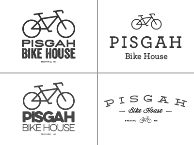 Pisgah Bike House logo options bike logo vacation rental
