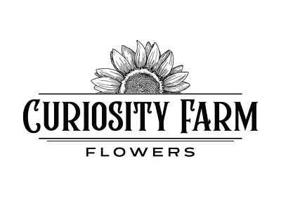 Curiosity Farm Logo farm flowers logo