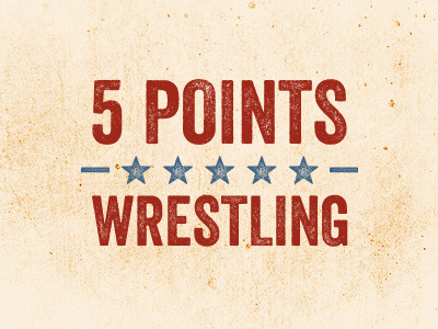 logo - 5 points wrestling condensed grunge logo