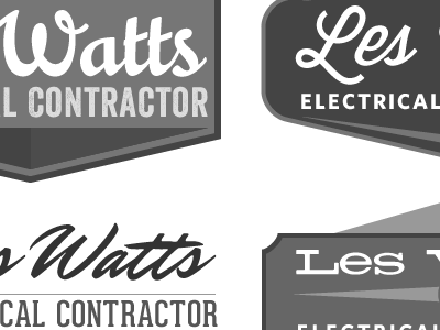 Les Watts logo ideas badge electrical contractor logo retro script vintage