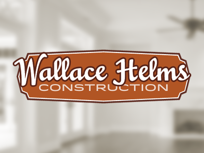 Wallace Helms Construction logo #2 badge construction logo mousse script retro
