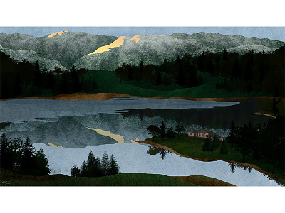 Based on a true story. britain cutout design digital house illustration lake landscape nature photoshop