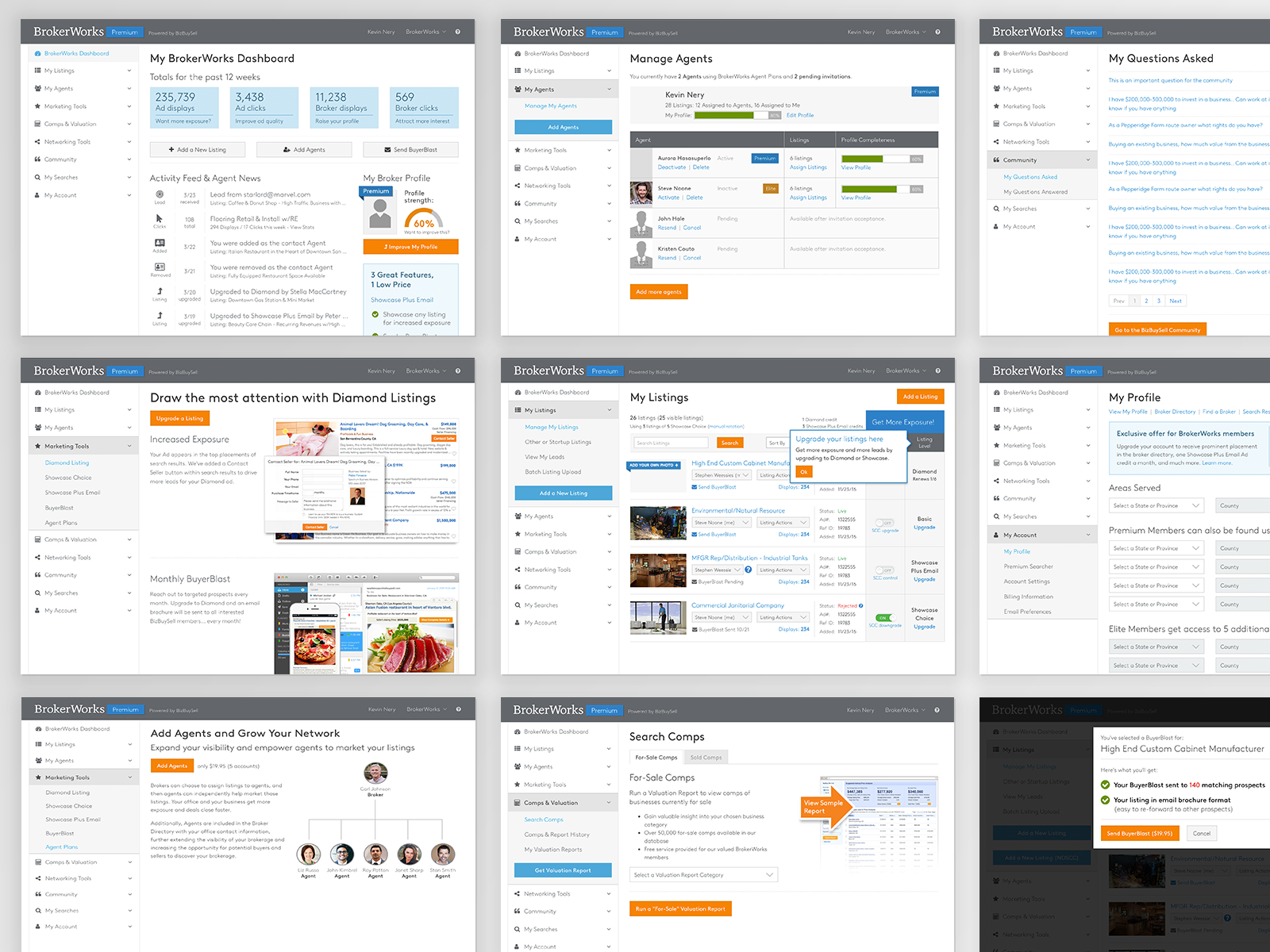 BizBuySell BrokerWorks admin tools by Steve Noone on Dribbble