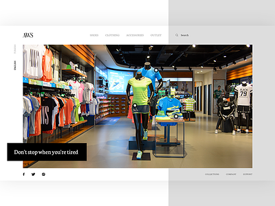AWS Sport Store clean shoes sport sports store ui ux web