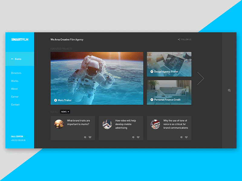 Videoagecy agency clean film movie player search smart ui ux video web