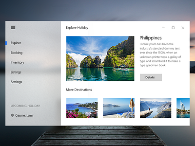 Booking - Fluent Design booking design fluent layout microsoft travel ui ux windows design