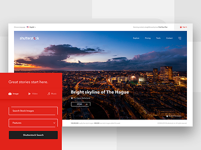 Shutterstock Redesign concept design image layout photo redesign shutterstock ui ux web