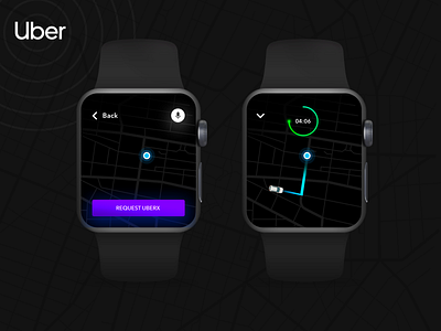 Uber Apple Watch apple devices apple watch apple watch design apple watch mockup black concet uber uber design ui uiux watch design watch os