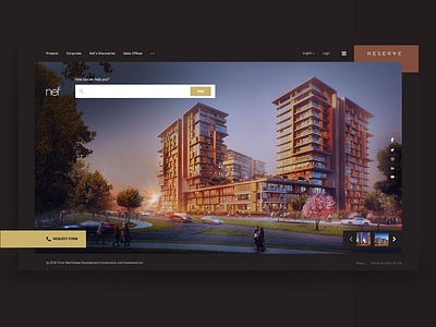 Nef - Real Estate Development building building design concept form realestate request form responsive search ui ux