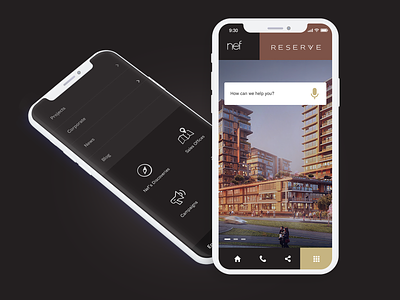 Nef Responsive Mobile Design black concept concept app iphone x minimal mobile mobile app design real estate responsive ui uidesign ux ux design