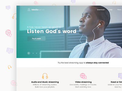 Mediaservo's landing page