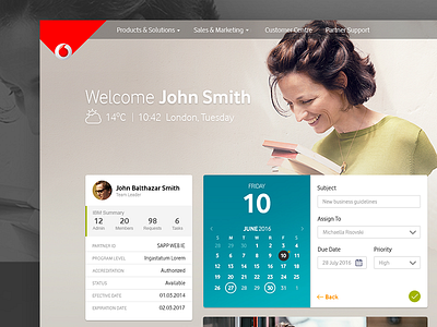 Vodafone Private Homepage graphicdesign interactive interface online plataform ui user interface ux web app web design