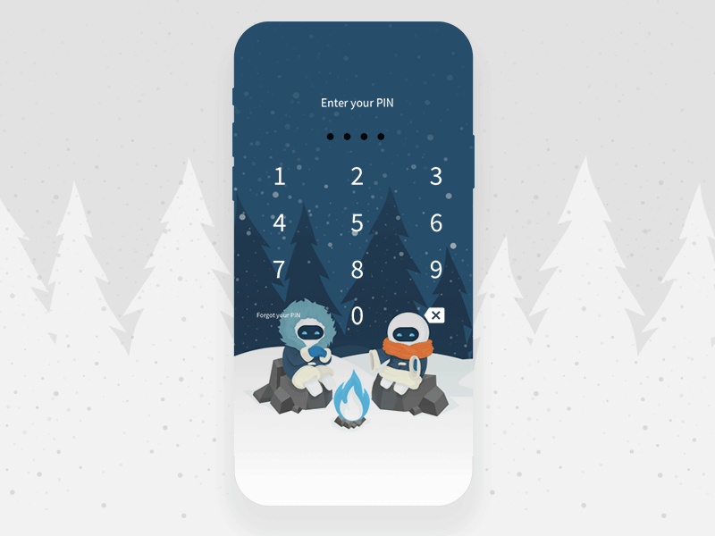 Winter UI app christmas clean illustration mobile product design simple ui white