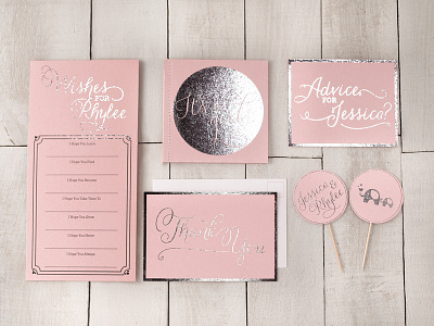 Baby Shower Invites baby baby invites baby shower daughter elephant foil stamp girl graphic design invitations invites its a girl mom mom to be photography pink shower thank you wood