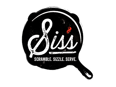 Sis's Family Restaurant branding breakfast family restaurant flame grunge identity logo restaurant siss family restaurant skillet texture vintage