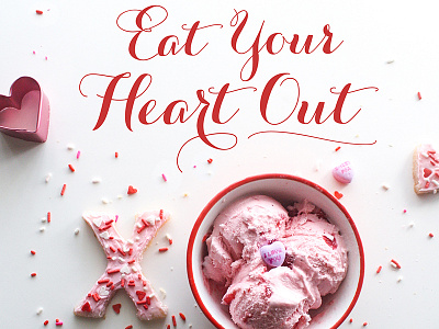 Velvet Ice Cream Social Media Ad heart ice cream love photography pink red sweet type valentines day xo