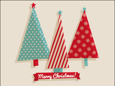 Merry Christmas Dribbble Friends! blue christmas christmas tree graphic design happy holidays merry christmas polka dots red snow flakes stripes winter